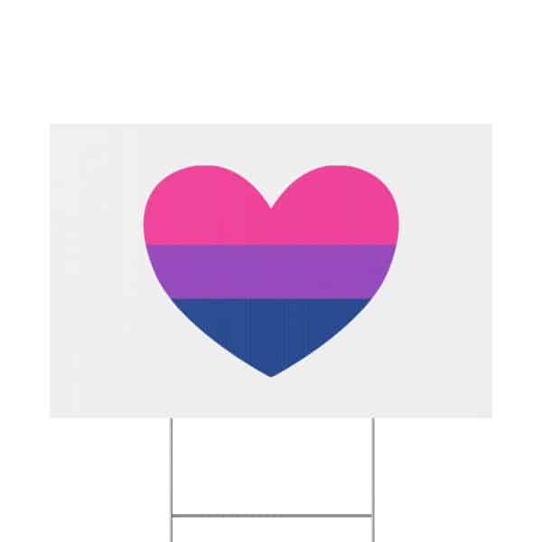 Bisexual Heart Plastic Yard Sign - Image 2