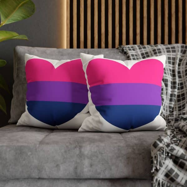 Bisexual Heart Faux Suede Square Pillowcase - Image 21