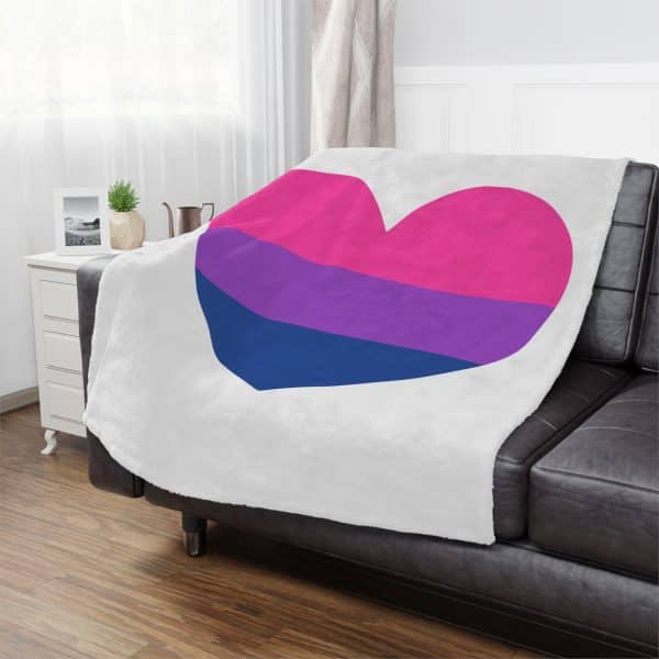 Bisexual Heart Microfiber Blanket - Image 9