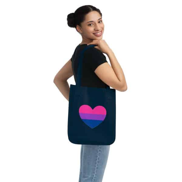 Bisexual Heart Organic Canvas Tote Bag - Image 12