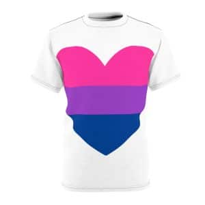 Bisexual Heart Unisex Cut & Sew Tee (AOP)