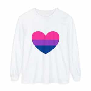 Bisexual Heart Unisex Garment-dyed Long Sleeve T-Shirt