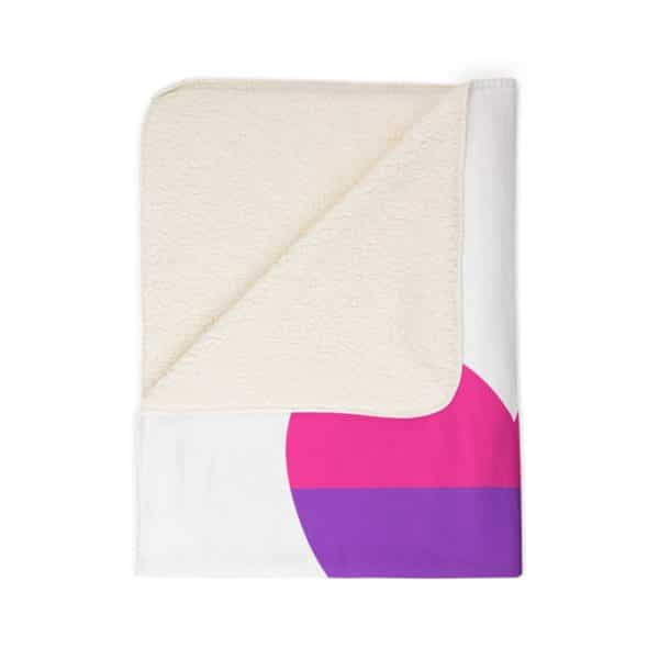 Bisexual Heart Fleece Sherpa Blanket - Image 22