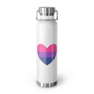 Bisexual Heart Copper Vacuum Insulated Bottle, 22oz