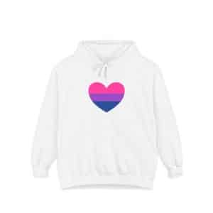 Bisexual Heart Unisex Garment-Dyed Hoodie