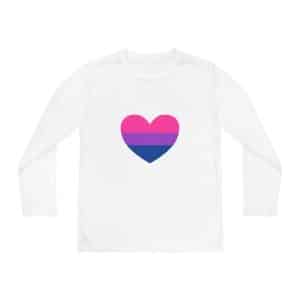 Bisexual Heart Youth Long Sleeve Competitor Tee