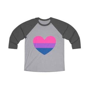 Bisexual Heart Unisex Tri-Blend 34 Raglan Tee