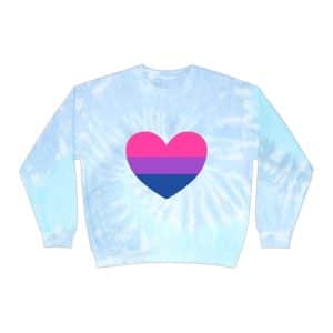 Bisexual Heart Unisex Tie-Dye Sweatshirt