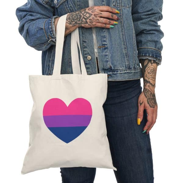 Bisexual Heart Natural Tote Bag - Image 4