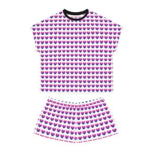 Bisexual Heart Women's Short Pajama Set (AOP)